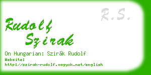 rudolf szirak business card